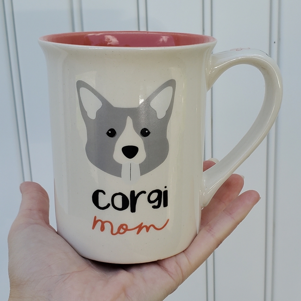 New Corgi Mom Dog Lover Ceramic Mug with Dog Paws Our Name is Mud